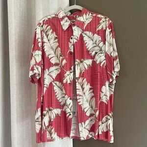 Men's Batik Bay Palm Leaf Hawaiian Short sleeve Hawaiian Shirt, Size Large